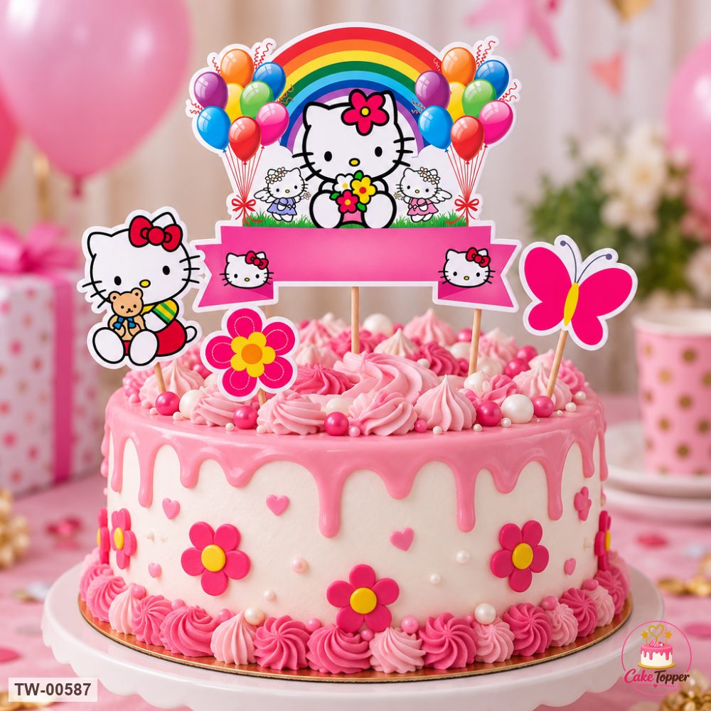 Hello Kitty Topper Sheet 15 on a cake