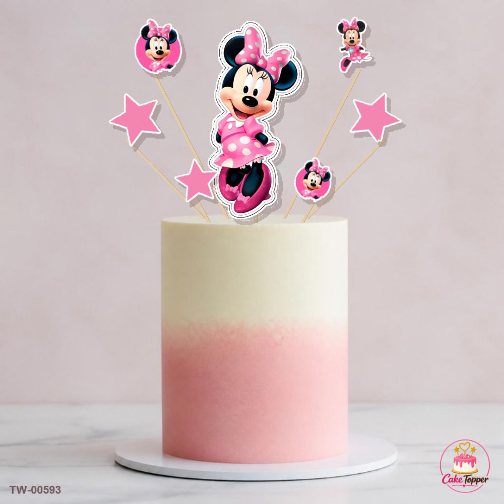Minnie Mouse Topper Sheet 15 on a cake