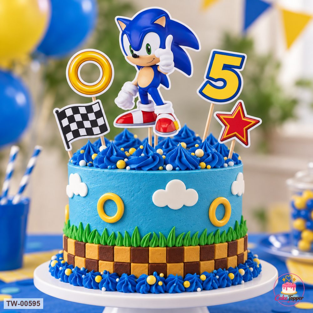 Sonic Topper Sheet 15 on a cake