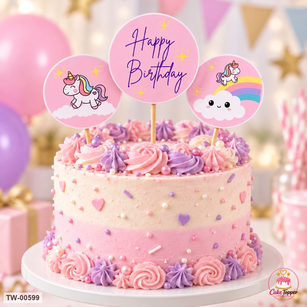 Unicorn Topper Sheet 15 on a cake