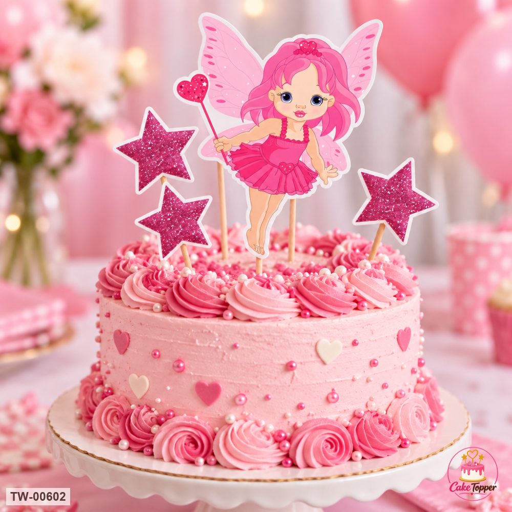 Little Girl Topper Sheet 15 on a cake