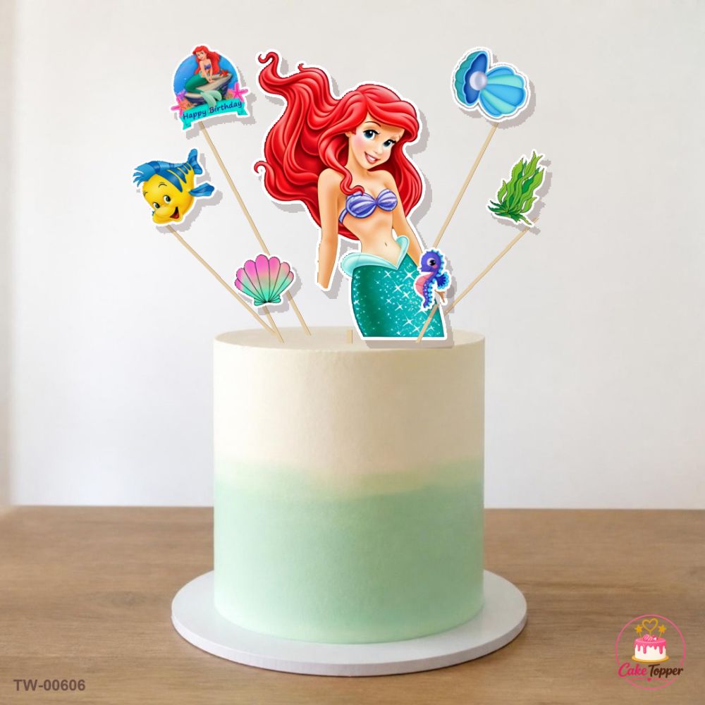 Ariel Topper Sheet 16 on a cake