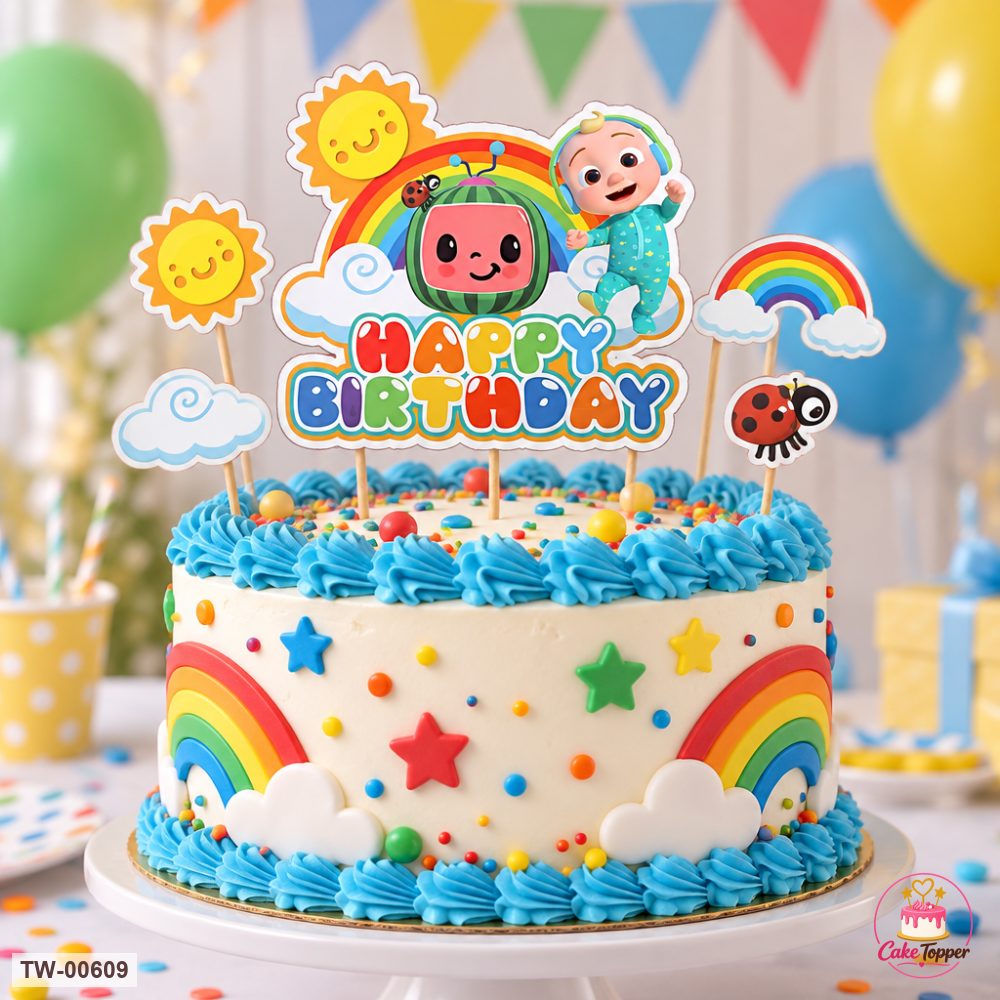 Cocomelon Topper Sheet 16 on a cake