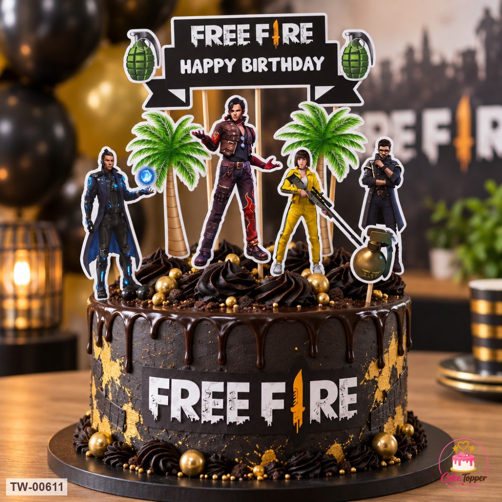 Games Topper Sheet 16 on a cake