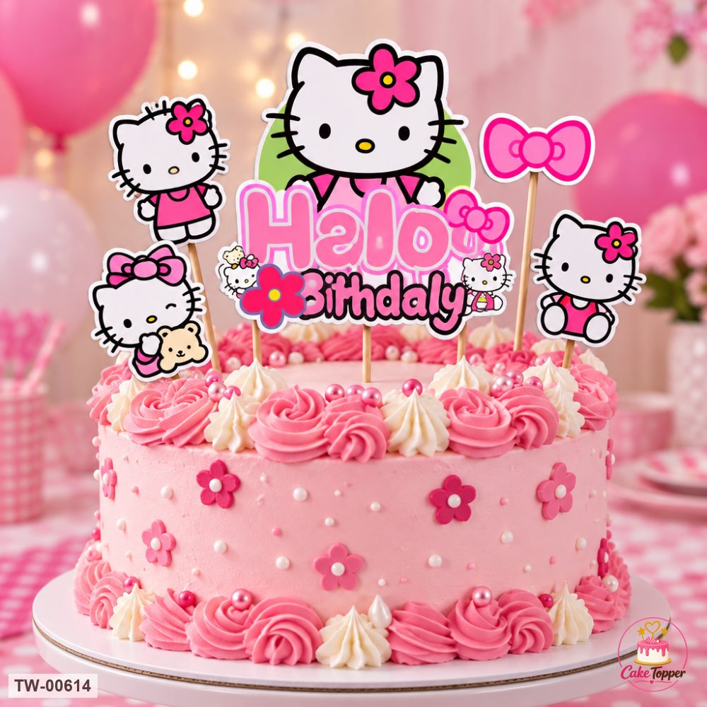 Hello Kitty Topper Sheet 16 on a cake