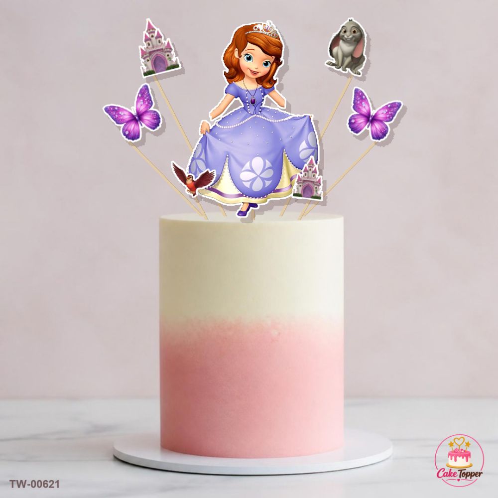 Sofia Topper Sheet 16 on a cake