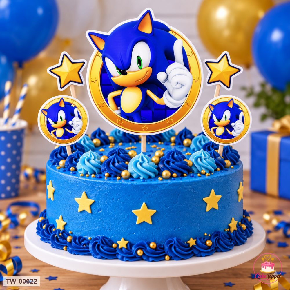 Sonic Topper Sheet 16 on a cake