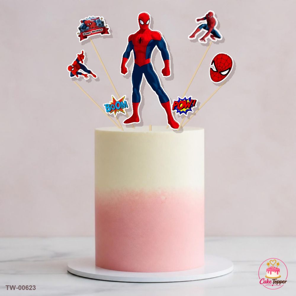 Spiderman Topper Sheet 16 on a cake