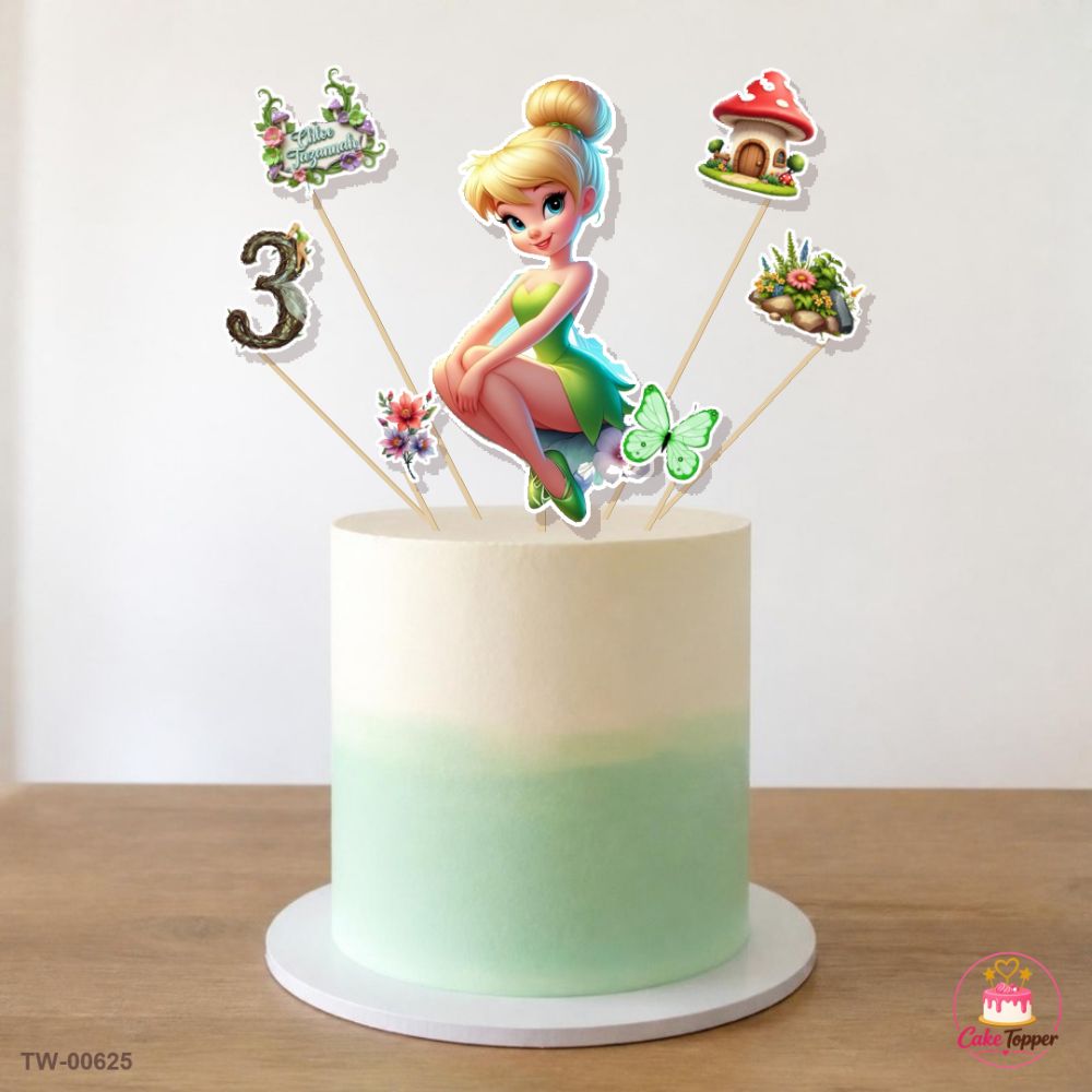 Tinker Bell Topper Sheet 16 on a cake