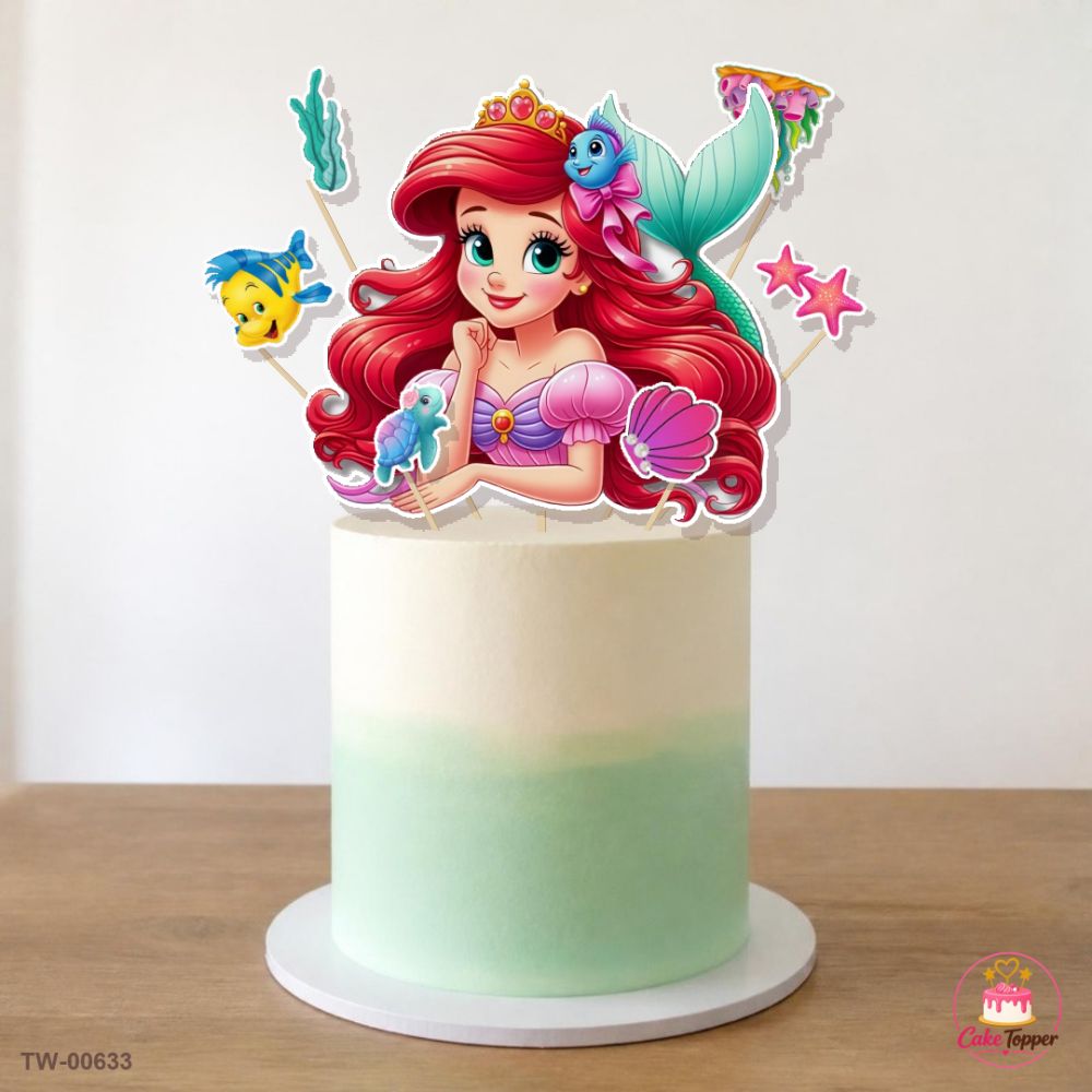 Ariel Topper Sheet 17 on a cake
