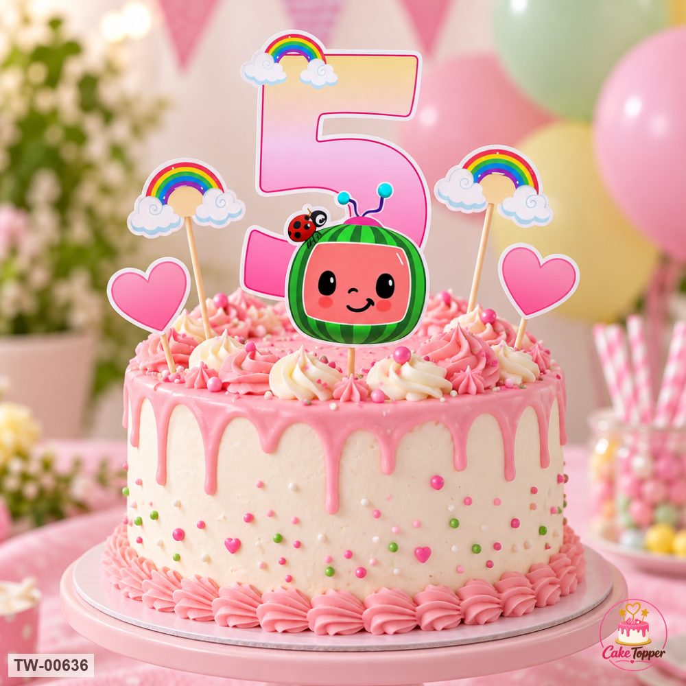 Cocomelon Topper Sheet 17 on a cake