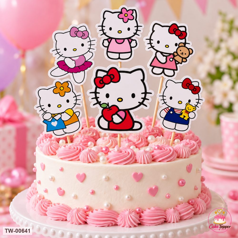 Hello Kitty Topper Sheet 17 on a cake