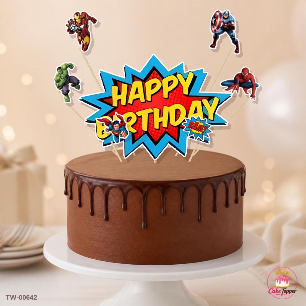 Heroes Topper Sheet 17 on a cake