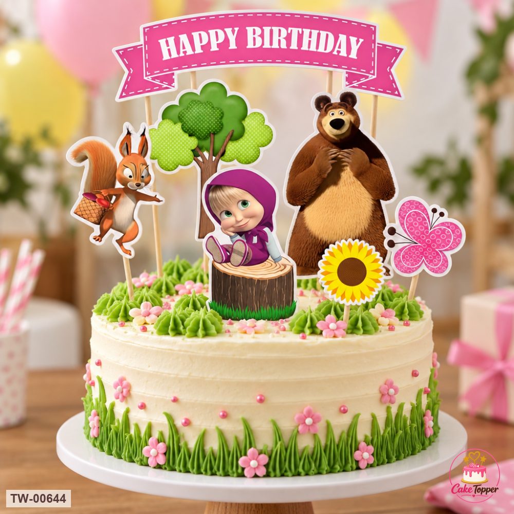 Masha Topper Sheet 17 on a cake