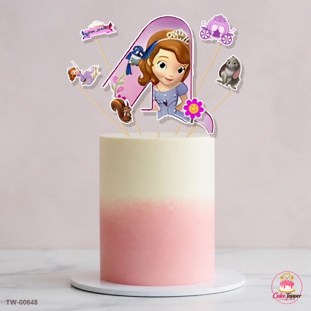 Sofia Topper Sheet 17 on a cake