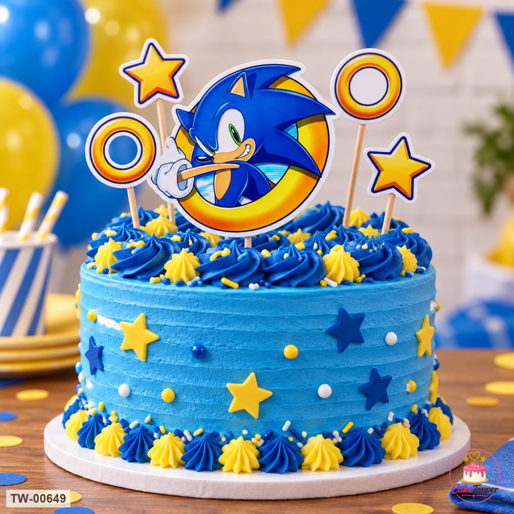 Sonic Topper Sheet 17 on a cake