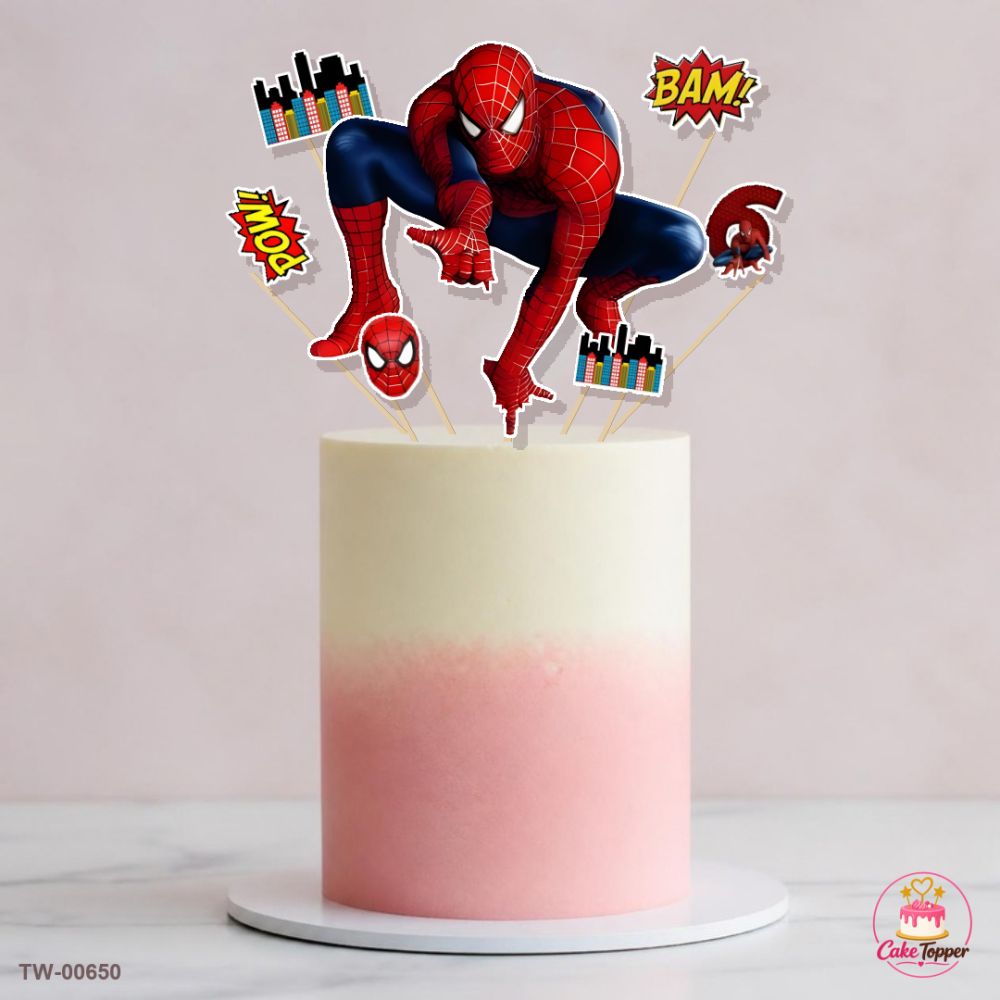 Spiderman Topper Sheet 17 on a cake