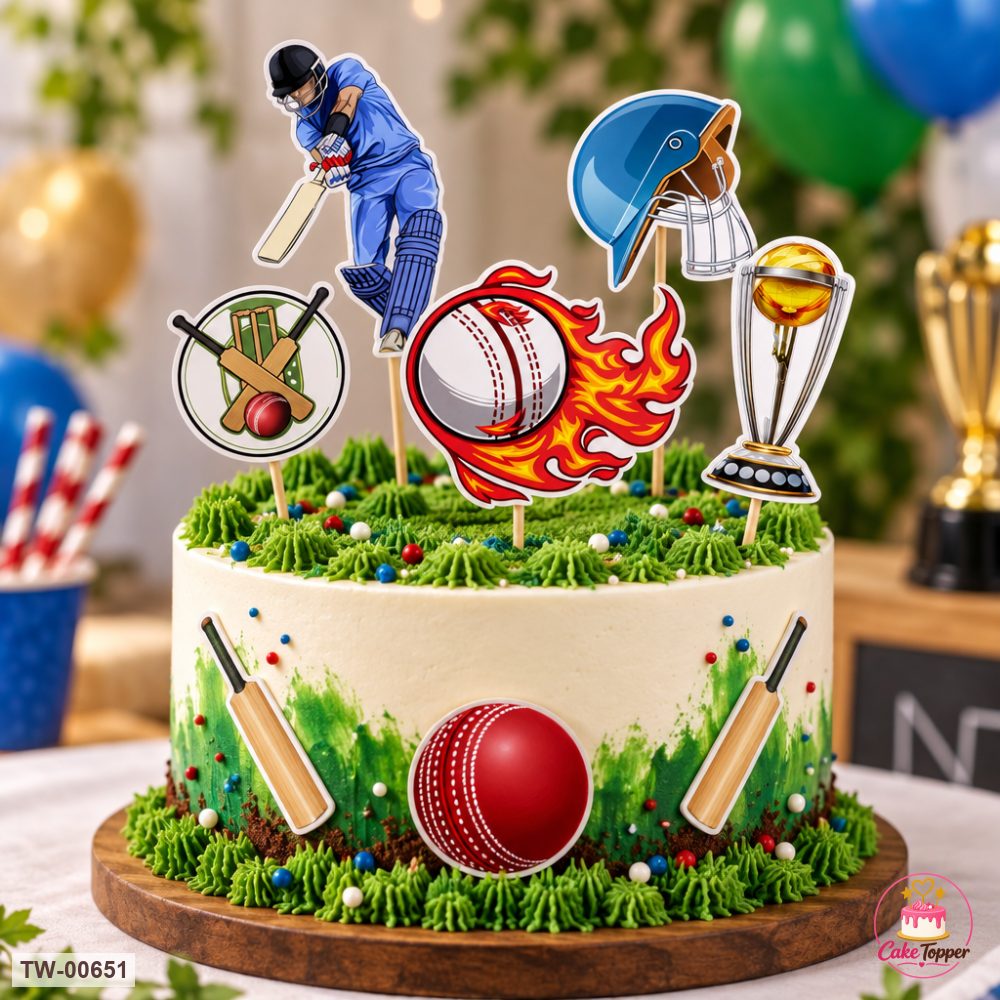 Sports Topper Sheet 17 on a cake