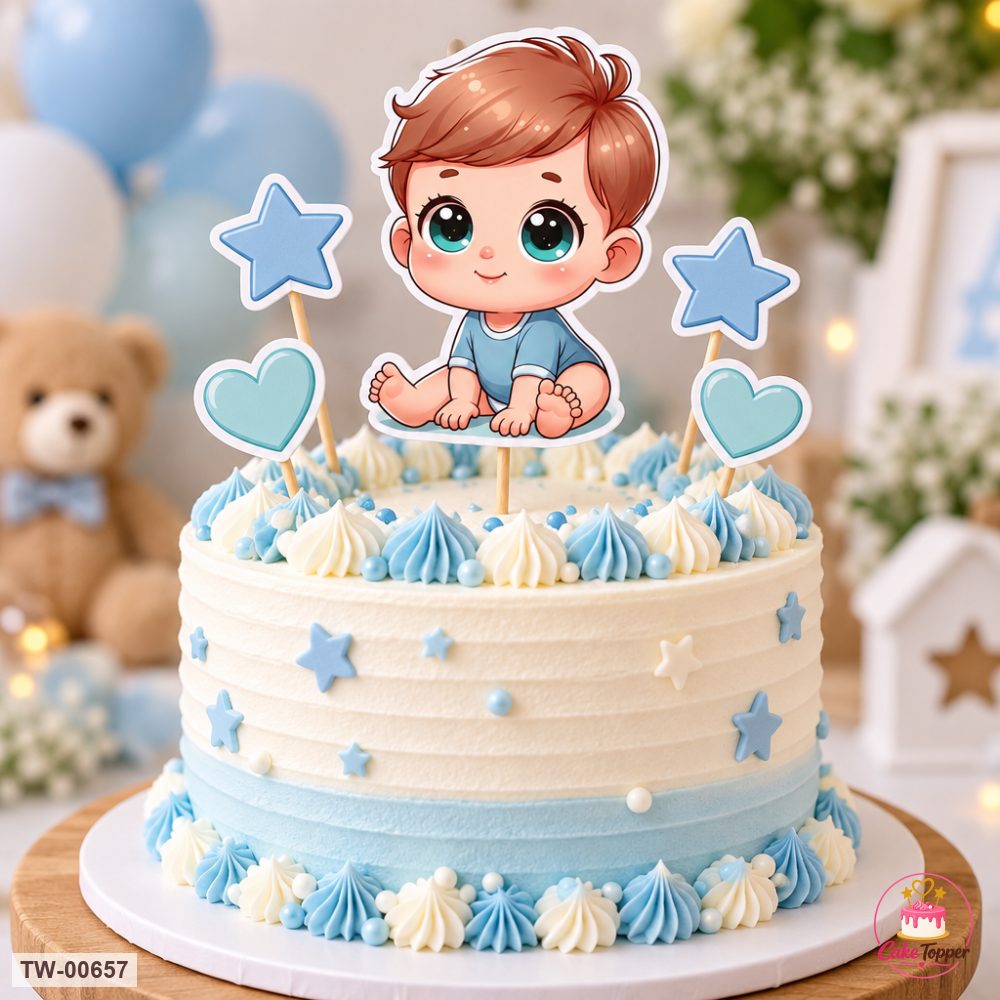 Little Boy Topper Sheet 17 on a cake