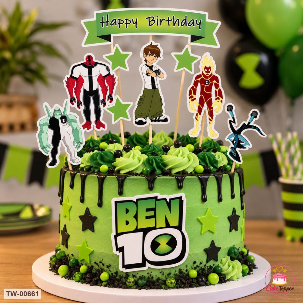 Ben 10 Topper Sheet 18 on a cake