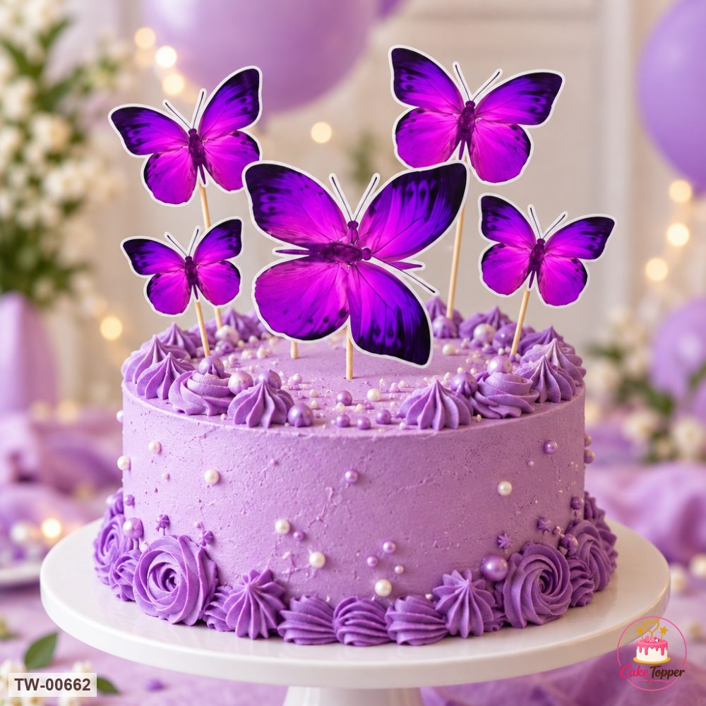 Butterfly Topper Sheet 18 on a cake