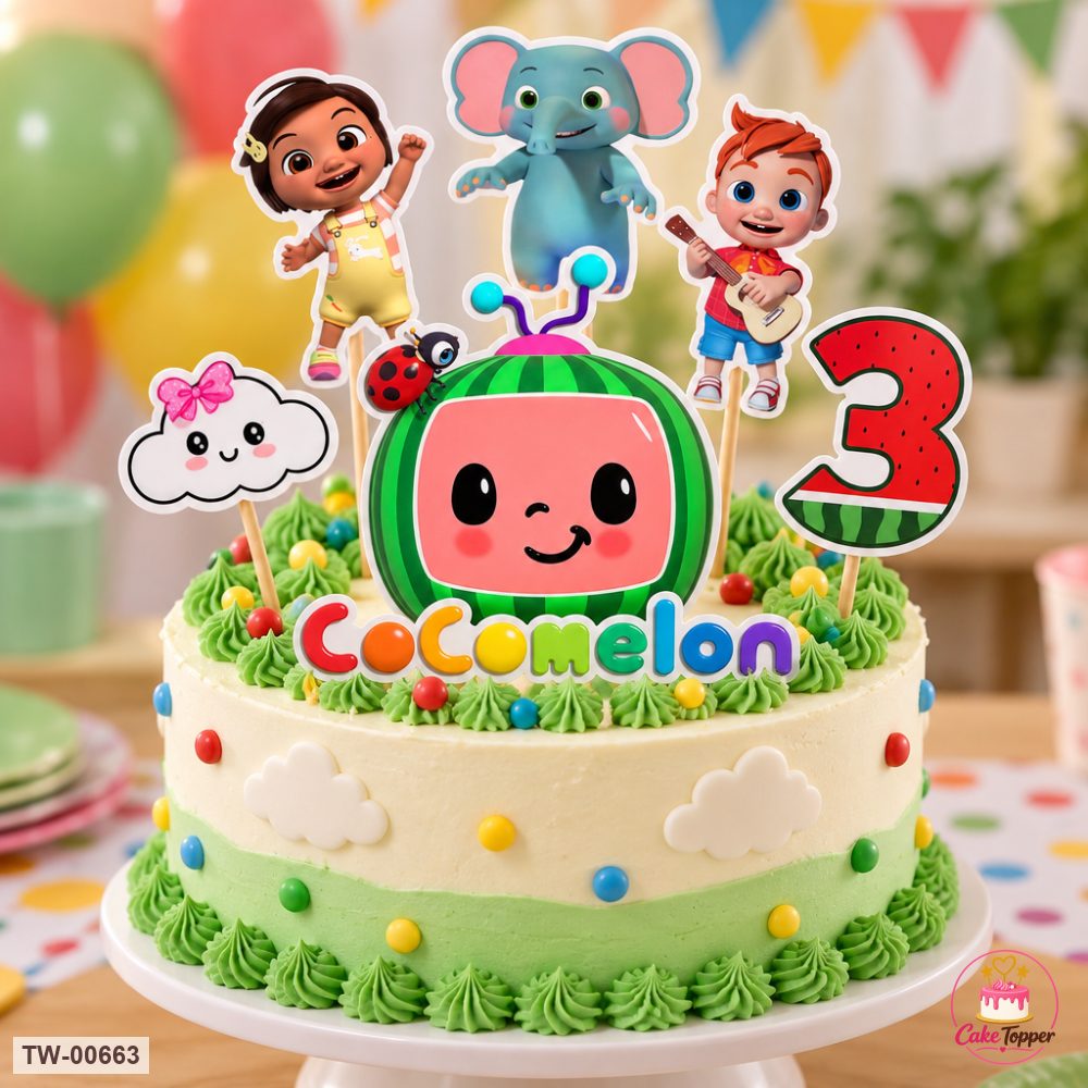 Cocomelon Topper Sheet 18 on a cake