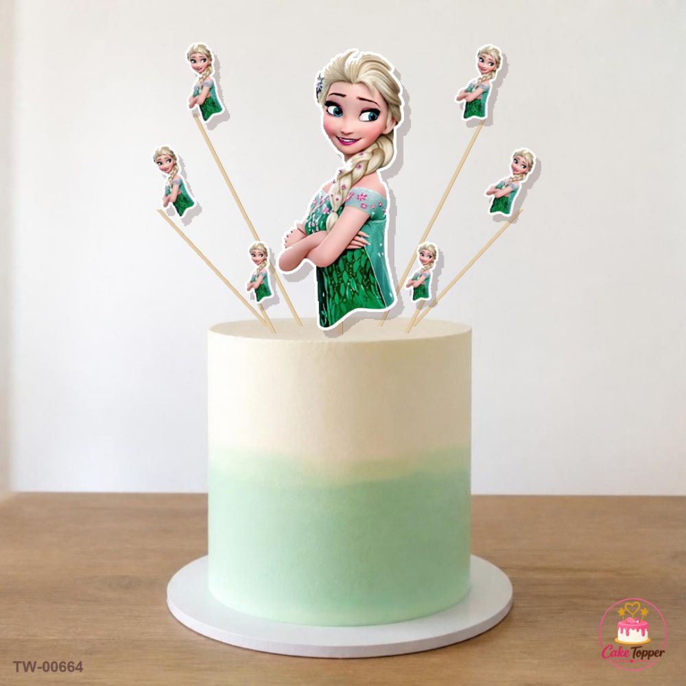 Elsa Topper Sheet 18 on a cake