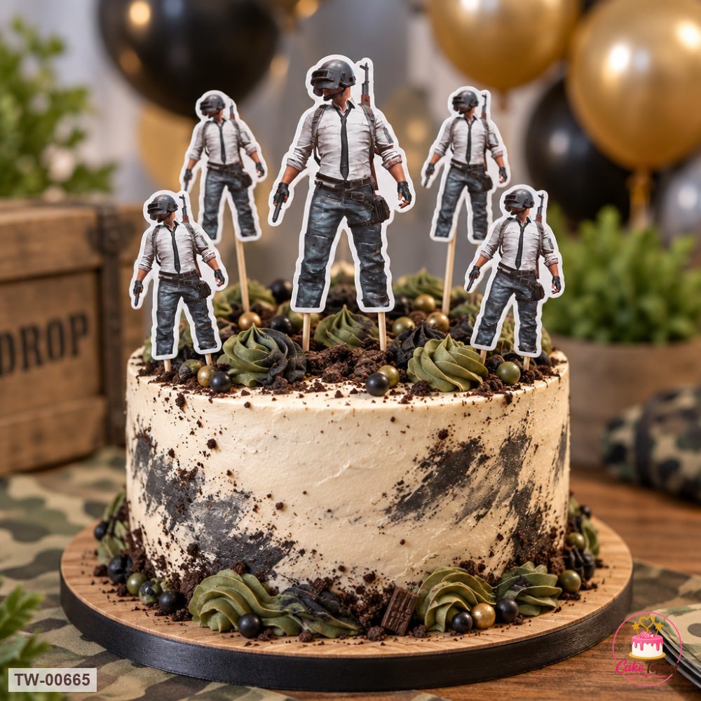 Games Topper Sheet 18 on a cake