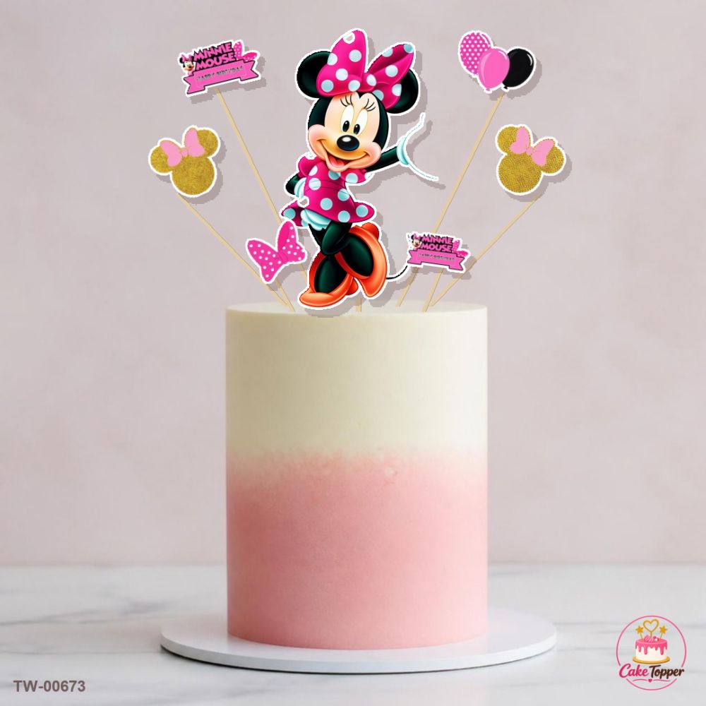 Minnie Mouse Topper Sheet 18 on a cake