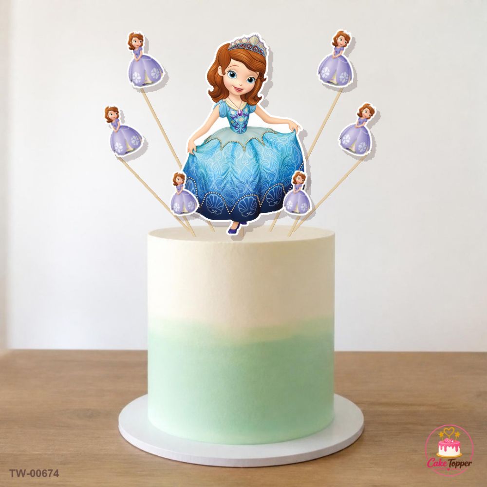 Sofia Topper Sheet 18 on a cake