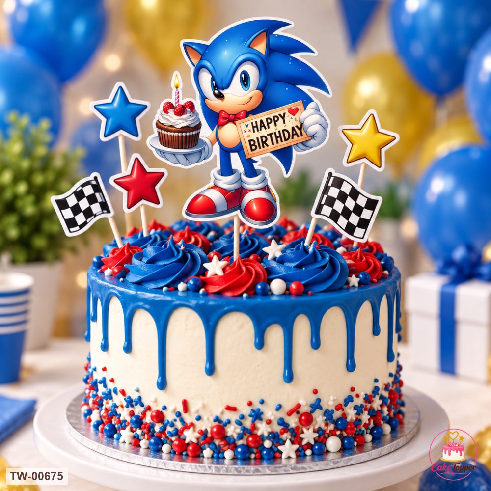 Sonic Topper Sheet 18 on a cake