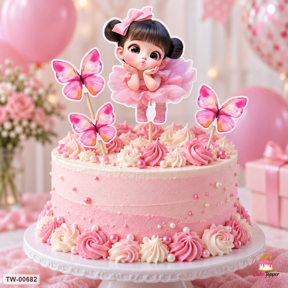 Little Girl Topper Sheet 18 on a cake