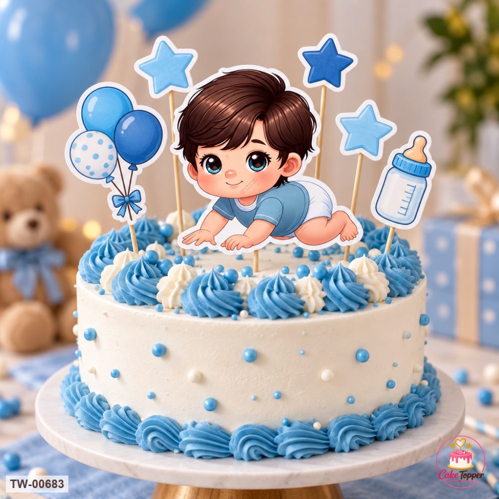 Little Boy Topper Sheet 18 on a cake