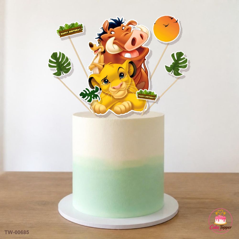 Animals Topper Sheet 19 on a cake