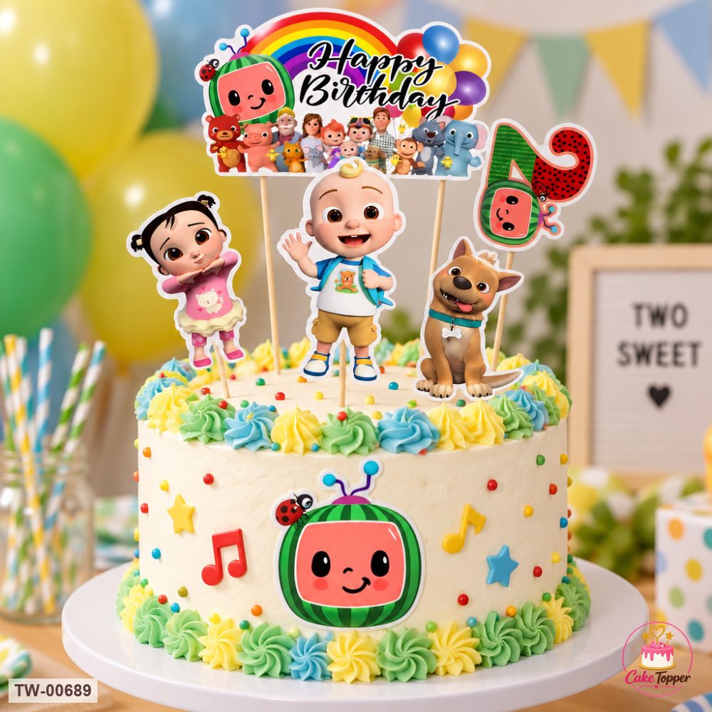 Cocomelon Topper Sheet 19 on a cake