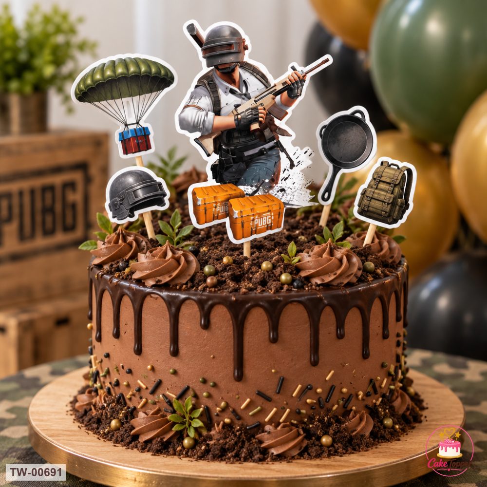 Games Topper Sheet 19 on a cake