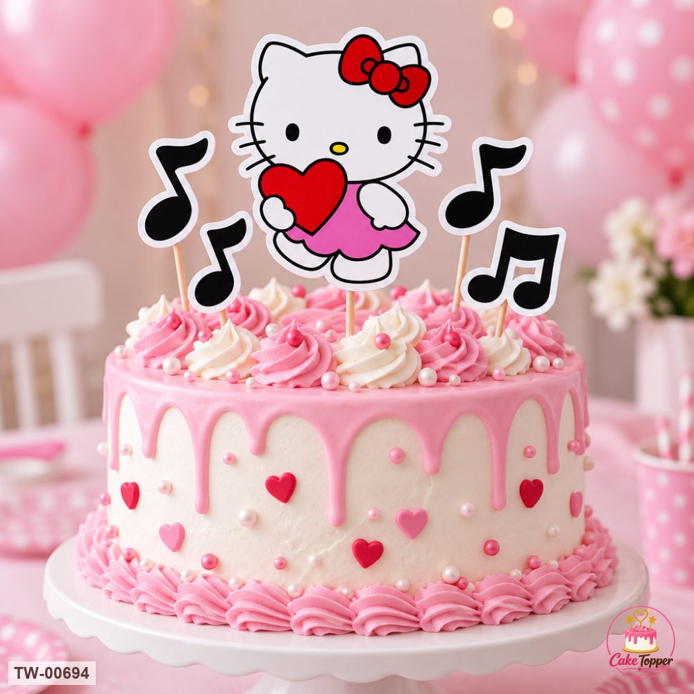 Hello Kitty Topper Sheet 19 on a cake