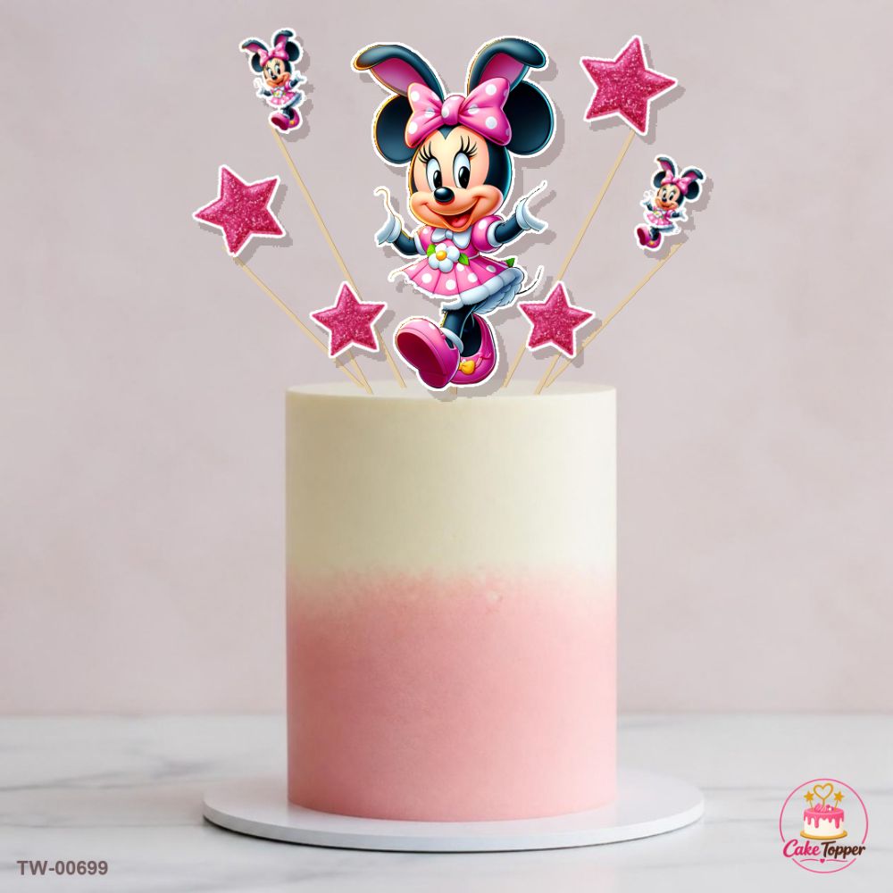 Minnie Mouse Topper Sheet 19 on a cake