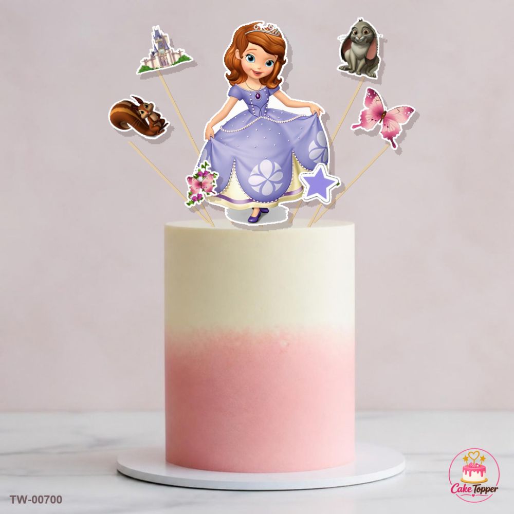 Sofia Topper Sheet 19 on a cake