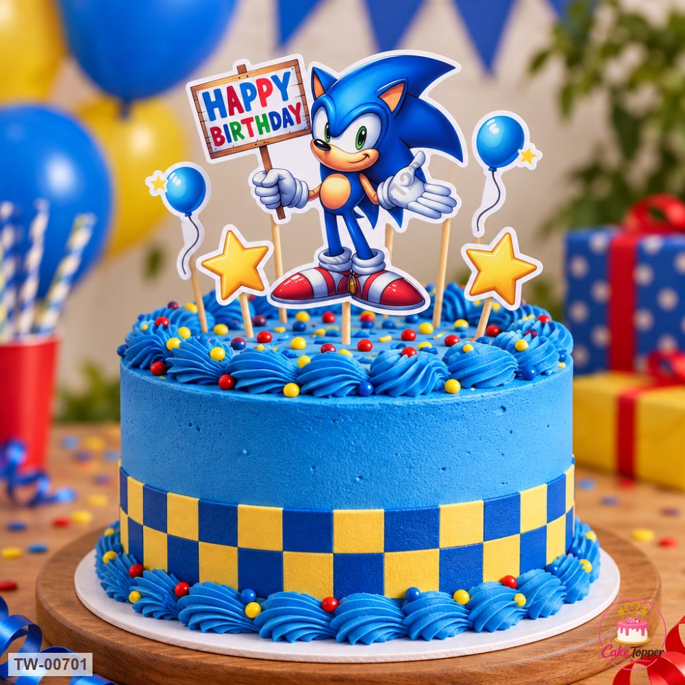 Sonic Topper Sheet 19 on a cake