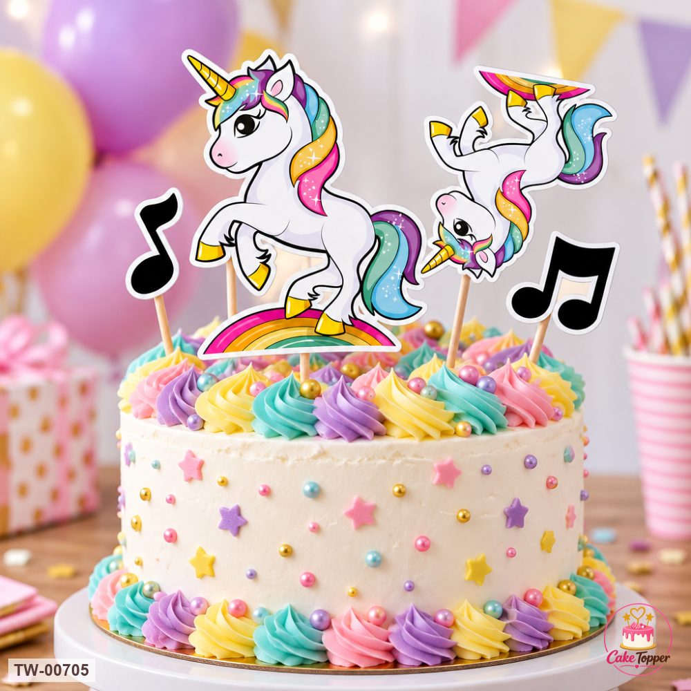 Unicorn Topper Sheet 19 on a cake