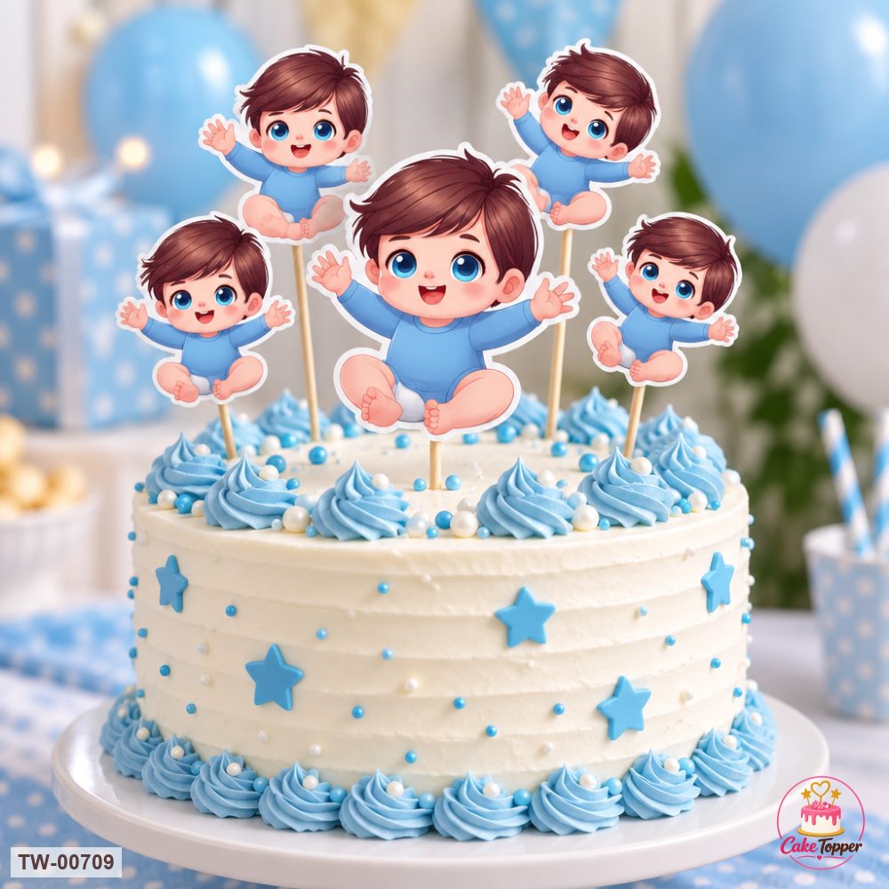Little Boy Topper Sheet 19 on a cake