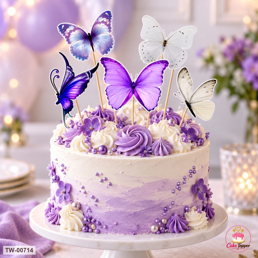 Butterfly Topper Sheet 20 on a cake