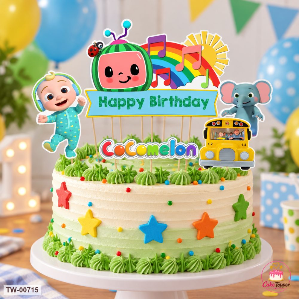 Cocomelon Topper Sheet 20 on a cake