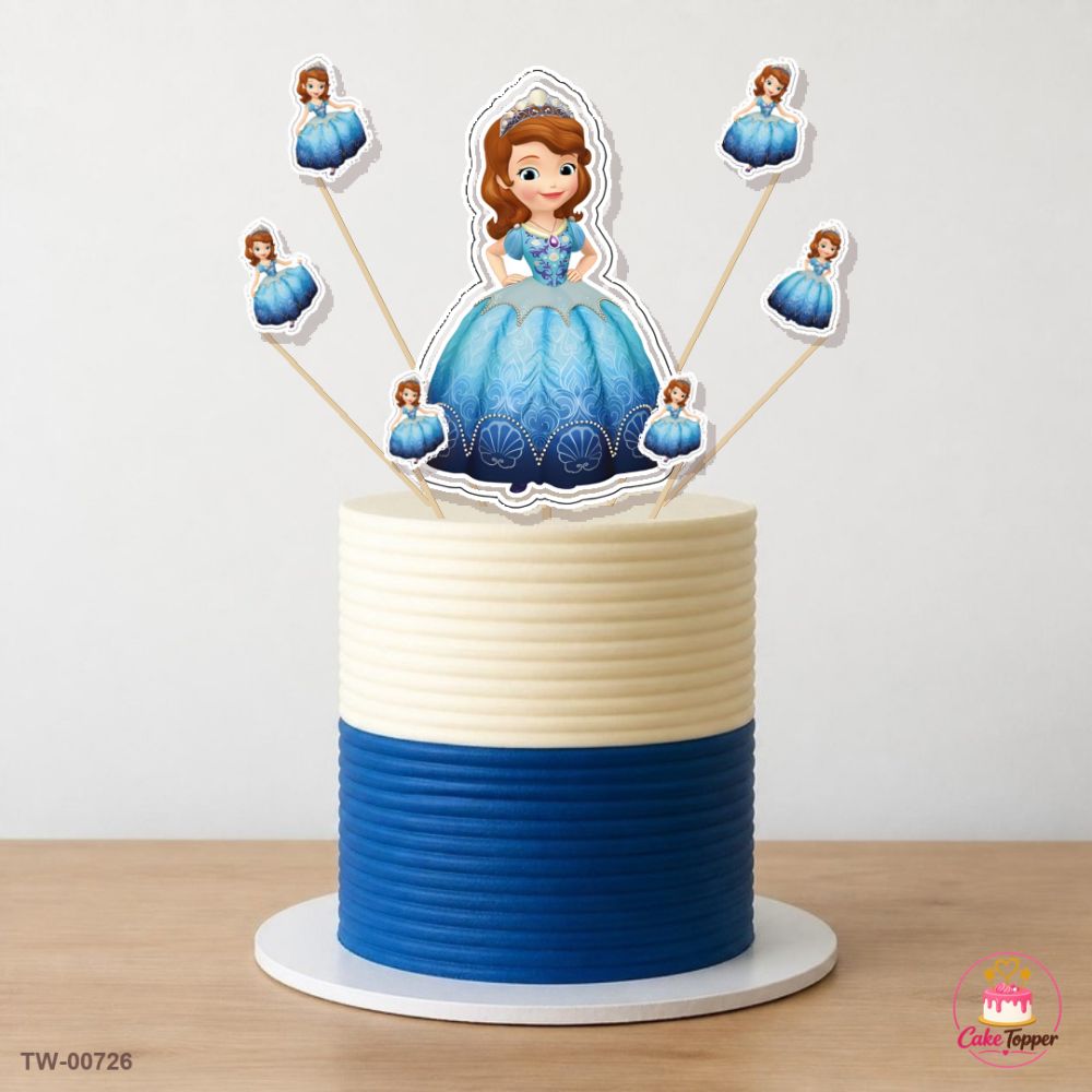 Sofia Topper Sheet 20 on a cake