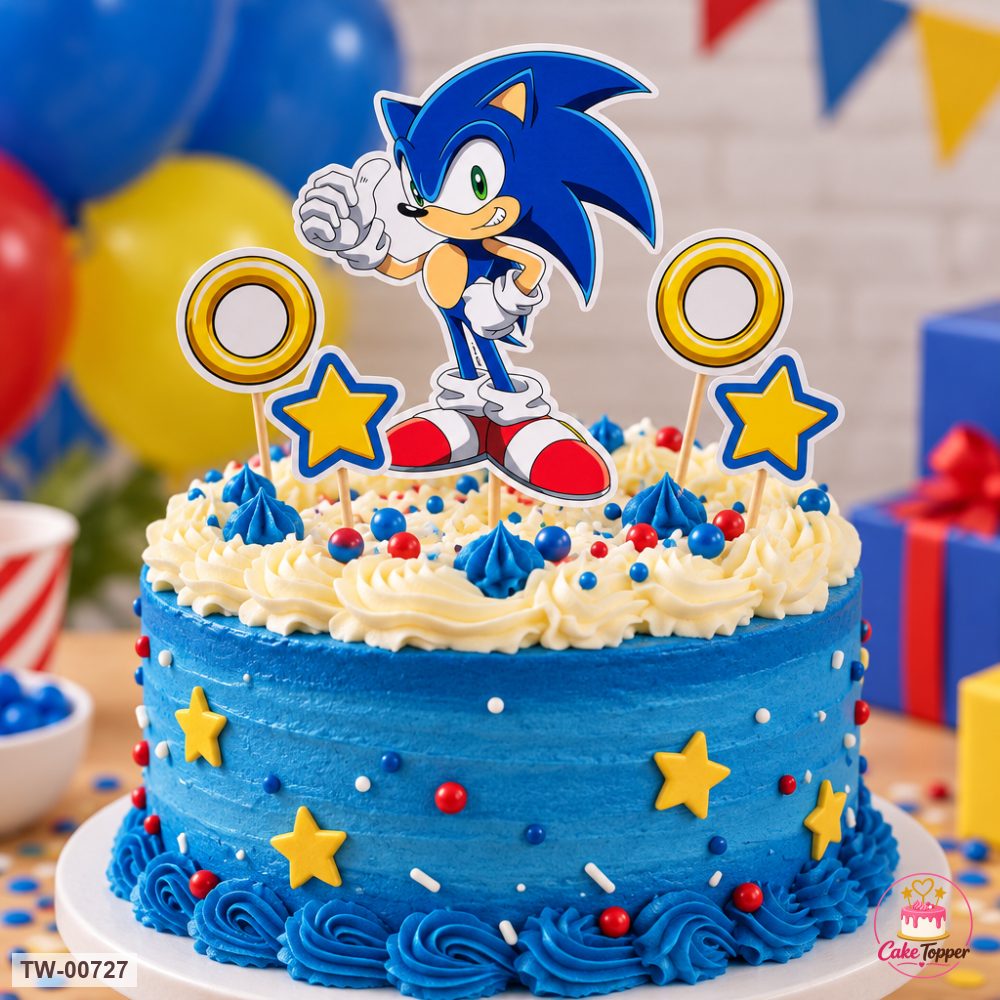 Sonic Topper Sheet 20 on a cake