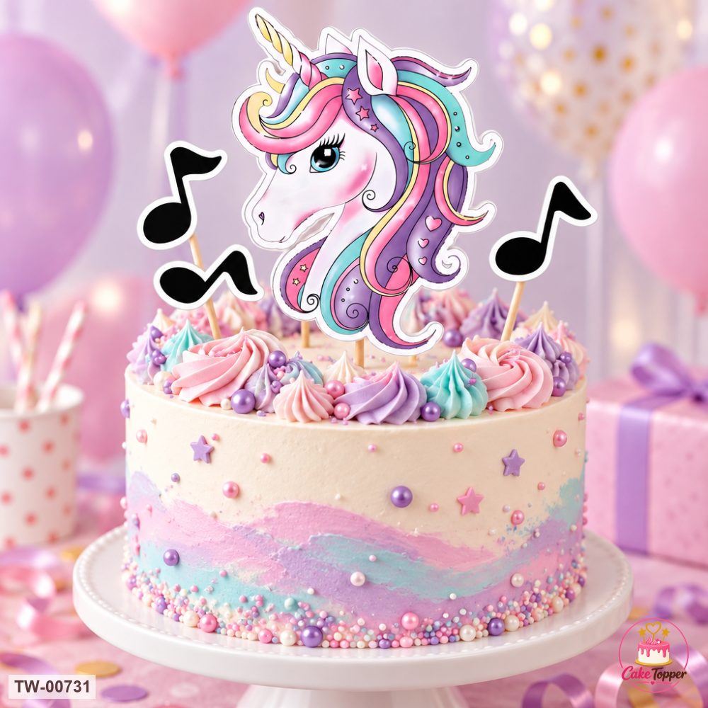 Unicorn Topper Sheet 20 on a cake