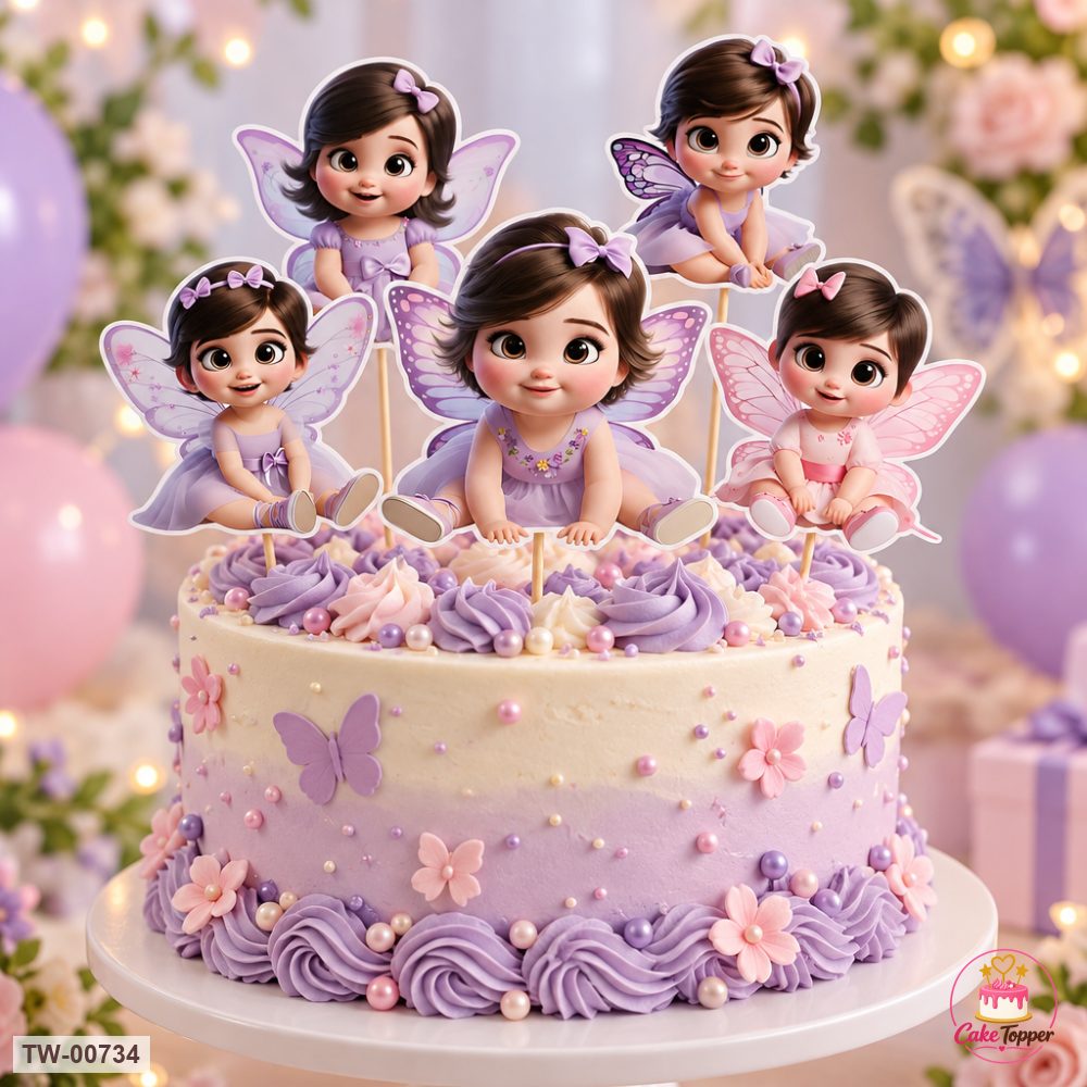 Little Girl Topper Sheet 20 on a cake