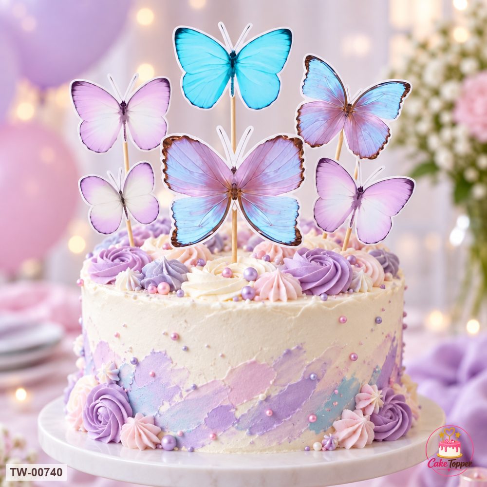 Butterfly Topper Sheet 21 on a cake