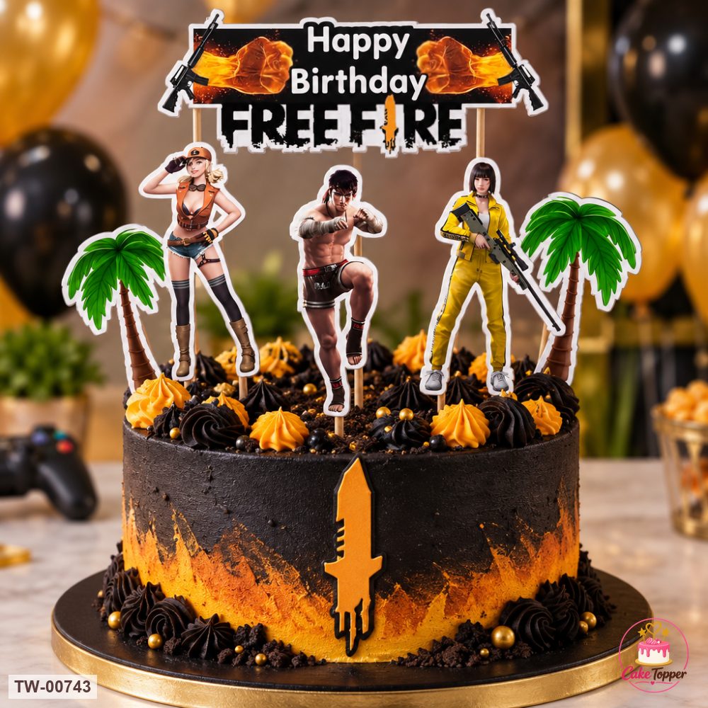 Games Topper Sheet 21 on a cake